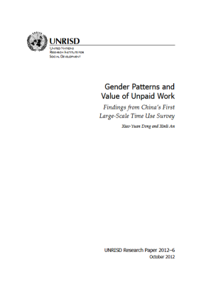 Gender Patterns and Value of Unpaid Work: Findings from China’s First Large-Scale Time Use Survey